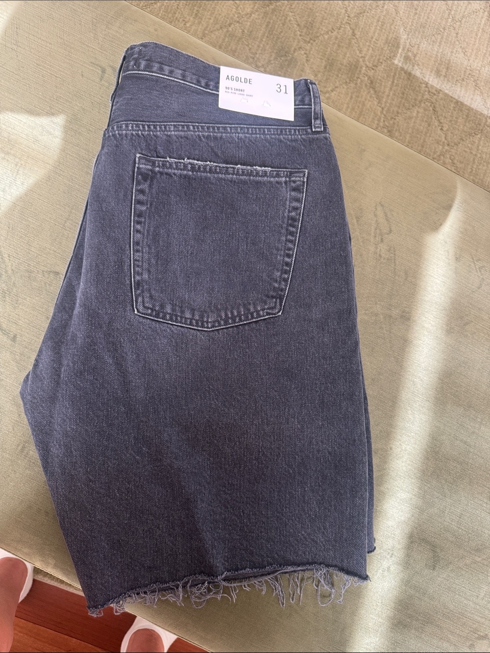 Women’s Agolde black jean shorts